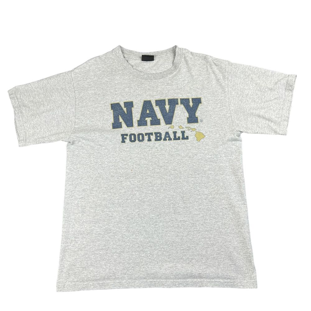 Kulanui Hawaii Navy Football T Shirt Adult Medium M Island Graphic Gray Tee